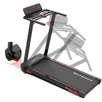 Tapis de Course Pliable 1400W,CITYSPORTS WP9,APP,Bluetooth,Vitesse 1-12km/h
